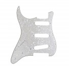 Musiclily SSS 11 Hole Left Handed Strat Guitar Pickguard for Fender USA/Mexican Made Standard Stratocaster Modern Style, 4Ply Parchment Pearl 