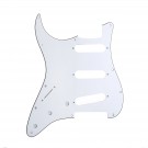 Musiclily SSS 11 Hole Left Handed Strat Guitar Pickguard for Fender USA/Mexican Made Standard Stratocaster Modern Style, 3Ply White