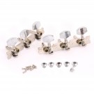 Musiclily 3 Per Side Short Acoustic Guitar Nickle Button Machine Head Set, Nickel