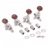 Musiclily Sealed 2+2 Ukulele Machine Heads Tuners Tuning Keys,Chrome with Pearl Red Knob