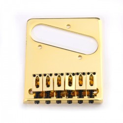 Musiclily 6-Strings Guitar Bridge for Tele Style,Gold