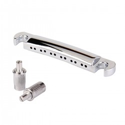 Muscilily 12-Strings Stop Tailpieces Bridge for LP Style Guitar,Chrome