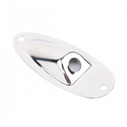 Musiclily Football Style Blank Guitar Output Jack Plate,  Chrome