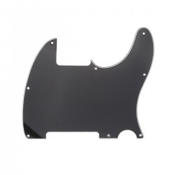 Musiclily 8 holes guitar pickguard for Tele Esquire, 3ply Glossy Black