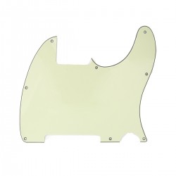 Musiclily 8 holes guitar pickguard for Tele Esquire,3ply mint green