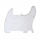 Musiclily 8 holes guitar pickguard for Tele Esquire,3ply pearl white