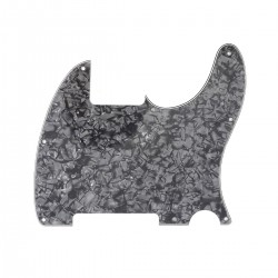 Musiclily 8 holes guitar pickguard for Tele Esquire,3ply Pearl Black