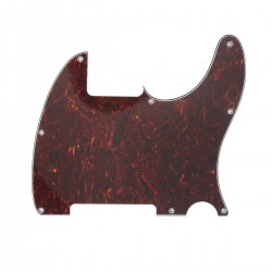 Musiclily 8 holes guitar pickguard for Tele Esquire, 3ply Red tortoise shell