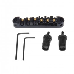 Musiclily Roller Tune-o-matic Bridge Locking Saddle for Les Paul Style Electric Guitar,Black