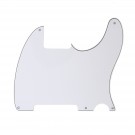 Musiclily 5 holes guitar pickguard for Tele Esquire, 3ply Glossy White