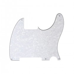 Musiclily 5 holes guitar pickguard for Tele Esquire, 4ply White Pearl