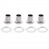 Musiclily Pro 15mm Bass Tuner Bushings and 19mm Washer for Electric Bass Sealed Tuning Pegs Machine Heads, Chrome (Set of 4)