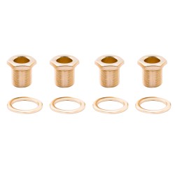 Musiclily Pro 15mm Bass Tuner Bushings and 19mm Washer for Electric Bass Sealed Tuning Pegs Machine Heads, Gold (Set of 4)