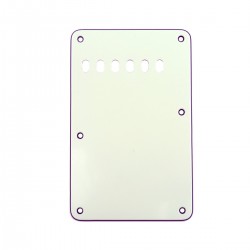 Musiclily 6 Holes ST Backplate Pickguard for US/Mexico Made Fender Standard Stratocaster Vintage Style, 3ply Ivory