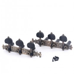 Musiclily pro Bouchet Style Classical Guitar Machine Heads Tuners Tuning Keys 3X3 Set, Antique Brass