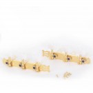 Musiclily pro Lyra Style Classical Guitar Machine Heads Tuners Tuning Keys 3X3 Set, Gold
