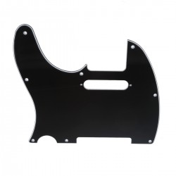 Musiclily Left Hand 8 Holes Tele Pickguard for US/Mexico Made Fender Standard Telecaster Modern Style, 3ply Black