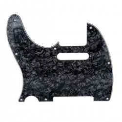 Musiclily Left Hand 8 Holes Tele Pickguard for US/Mexico Made Fender Standard Telecaster Modern Style, 4ply Pearl Black