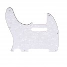 Musiclily Left Hand 8 Holes Tele Pickguard for US/Mexico Made Fender Standard Telecaster Modern Style, 4ply Pearl White