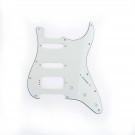 Musiclily Pro 11-Hole Round Corner HSS Guitar Strat Pickguard for USA/Mexican Stratocaster 4-screw Humbucking Mounting Open Pickup, 3Ply Parchment