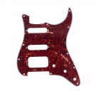Musiclily Pro 11-Hole Round Corner HSS Guitar Strat Pickguard for USA/Mexican Stratocaster 4-screw Humbucking Mounting Open Pickup, 4Ply Vintage Tortoise