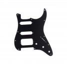 Musiclily Pro 11-Hole Round Corner HSS Guitar Strat Pickguard for USA/Mexican Stratocaster 4-screw Humbucking Mounting Open Pickup, 1Ply Matte Black
