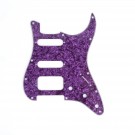 Musiclily Pro 11-Hole Round Corner HSS Guitar Strat Pickguard for USA/Mexican Stratocaster 4-screw Humbucking Mounting Open Pickup, 4Ply Purple Pearl