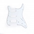 Musiclily Pro 11-Hole Round Corner HSS Guitar Strat Pickguard for USA/Mexican Stratocaster 4-screw Humbucking Mounting Open Pickup, 3Ply White