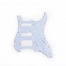 Musiclily Pro 11-Hole Round Corner HSS Guitar Strat Pickguard for USA/Mexican Stratocaster 4-screw Humbucking Mounting Open Pickup, 4Ply White Pearl