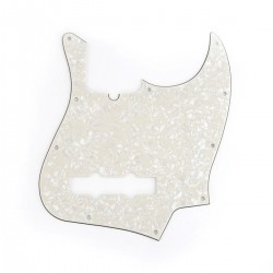 Musiclily pro 10-Hole Modern Style Bass Pickguards for Jazz Bass, 4ply Aged White Pearl