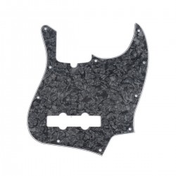 Musiclily pro 10-Hole Modern Style Bass Pickguards for Jazz Bass, 4ply Black Pearl