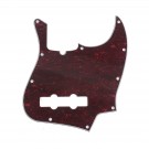 Musiclily pro 10-Hole Modern Style Bass Pickguards for Jazz Bass, 4ply Red Tortoise Shell