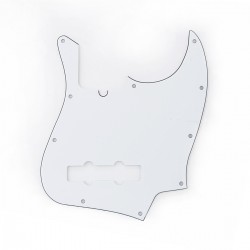 Musiclily pro 10-Hole Modern Style Bass Pickguards for Jazz Bass, 3ply White