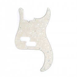 Musiclily pro 13-Hole Modern Style Bass Pickguards for Precision Bass, 4ply Aged White Pearl