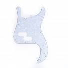 Musiclily pro 13-Hole Modern Style Bass Pickguards for Precision Bass, 4ply White Pearl