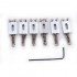 Musiclily Pro 52.5mm 6-String Guitar Bridge Saddle Set for Strat or Tele Style, Chrome