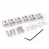 Musiclily Pro 52.5mm 6-String Guitar Bridge Saddle Set for Strat or Tele Style, Chrome 