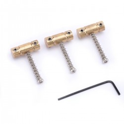 Musiclily pro 54mm 6-strings guitar brass bridge saddle set for Tele, Chrome