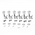 Musiclily Pro 6 in Line Guitar Sealed Tuners Tuning Key Pegs Machine Heads for Right Hand Fender Stratocaster Telecaster Electric Guitar , Tulip Button Chrome