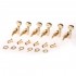 Musiclily Pro 6 In Line Guitar Sealed Tuners Tuning Key Pegs Machine Head for Right Hand Fender Stratocaster Telecaster Electric Guitar ,  Oval Button Gold