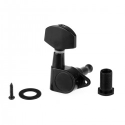 Musiclily Pro Epi Style Individual Guitar Sealed Tuners Tuning Key Pegs Machine Head for Right Hand Fender Stratocaster Telecaster Electric Guitar,  Big Button Black