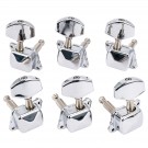 Musiclily Pro 3R3L Guitar Semi Closed Tuners Machine Heads Tuning Pegs Keys Set for LP Style, Chrome