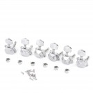 Musiclily Pro 6 in Line Guitar Semi Sealed Tuners Tuning Key Pegs Machine Heads for Right Hand Fender Stratocaster Telecaster Electric Guitar,  Chrome