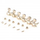 Musiclily Pro 6 in Line Guitar Semi Sealed Tuners Tuning Keys Pegs Machine Heads for Right HandFender Stratocaster Telecaster Electric Guitar, Gold