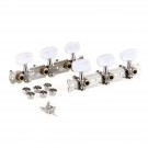 Musiclily Pro 3 On Plate Acoustic Guitar Tuners Machine Heads Tuning Keys Pegs Set，White Button Nickel