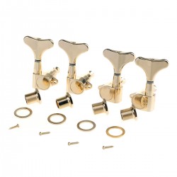 Musiclily Pro 2x2 Sealed Electric Bass Tuners Machine Heads Tuning Keys Pegs Set for Ibanez Style Bass, Gold