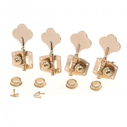 Musiclily Pro 2x2 Open Gear Electric Bass Tuners Machine Heads Tuning Keys Pegs for  Precision Jazz Bass , Gold