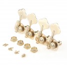 Musiclily Pro 4 In Line Open Gear Electric Bass Tuners Machine Heads Tuning Keys Pegs  for Right Hand Precision Jazz Bass, Gold