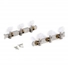 Musiclily Pro 3 On Plate Classical Guitar Tuners Machine Heads Tuning Pegs Keys Set, Butterfly Button Nickel