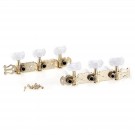 Musiclily Pro 3 on Plate Lyra Style Classical Guitar Tuners Machine Heads Tuning Keys Pegs Set, Butterfly Button Gold